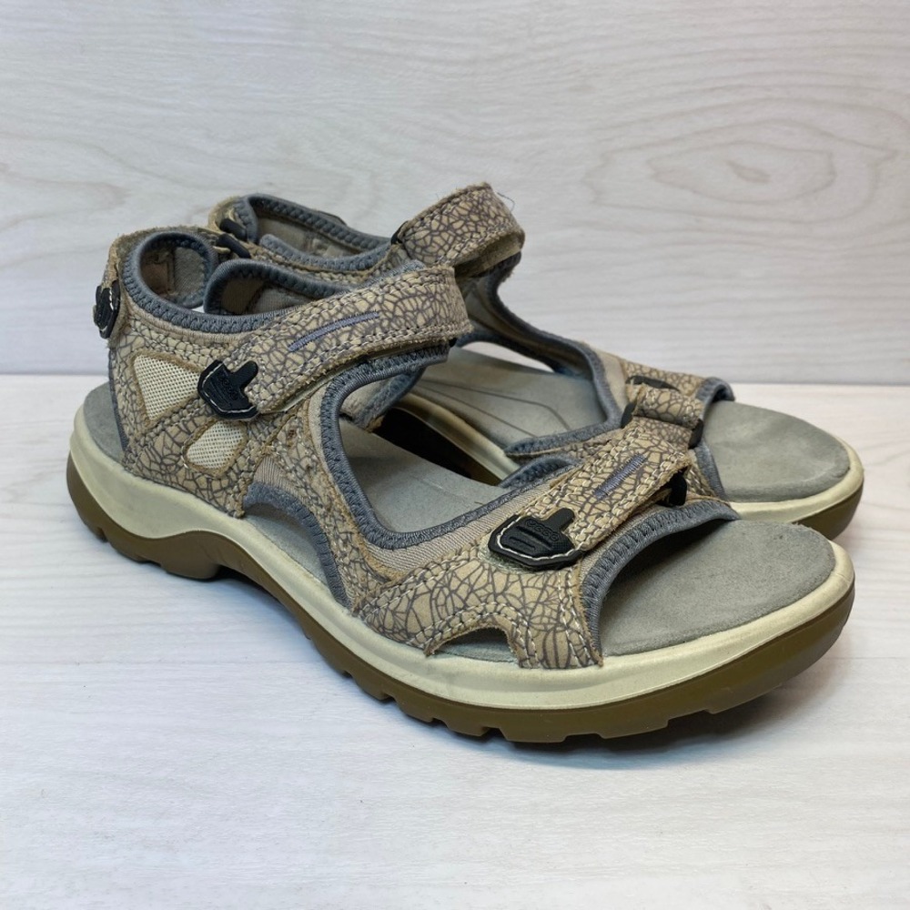 ECCO Womens 9 Yucatan Athletic Sandals Hiking Trail Tan Grey 06956351339